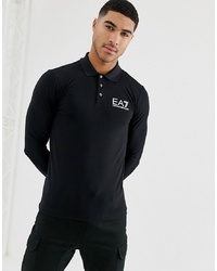 Мужской черный свитер с воротником поло от EA7
