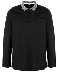 Мужской черный свитер с воротником поло от Karl Lagerfeld