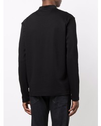 Мужской черный свитер с воротником поло от BOSS