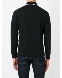 Мужской черный свитер с воротником поло от Moncler