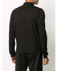 Мужской черный свитер с воротником поло от Prada