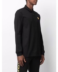 Мужской черный свитер с воротником поло от Versace
