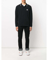 Мужской черный свитер с воротником поло от Kenzo