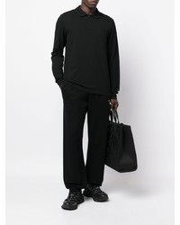 Мужской черный свитер с воротником поло от Karl Lagerfeld