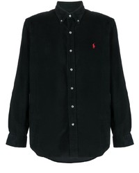 Мужской черный свитер с воротником поло от Polo Ralph Lauren