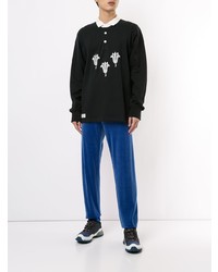 Мужской черный свитер с воротником поло от ROWING BLAZERS