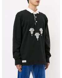 Мужской черный свитер с воротником поло от ROWING BLAZERS