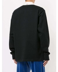 Мужской черный свитер с воротником поло от ROWING BLAZERS