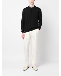 Мужской черный свитер с воротником поло от Lardini