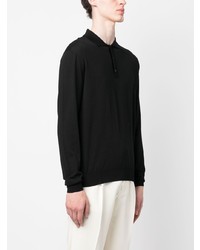 Мужской черный свитер с воротником поло от Lardini