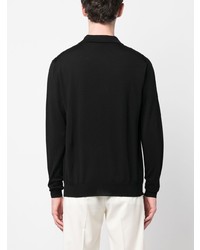 Мужской черный свитер с воротником поло от Lardini