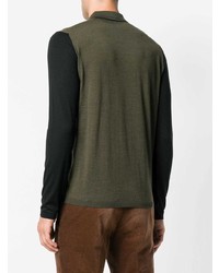 Мужской черный свитер с воротником поло от Roberto Collina