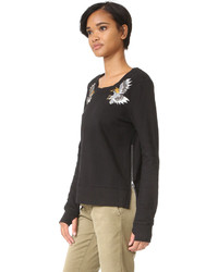 Женский черный свитер с вышивкой от Pam & Gela