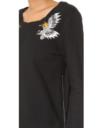 Женский черный свитер с вышивкой от Pam & Gela