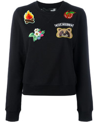 Женский черный свитер с вышивкой от Love Moschino