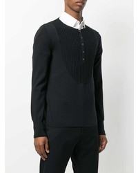 Черный свитер с горловиной на пуговицах от Alexander McQueen