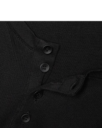Черный свитер с горловиной на пуговицах от Dolce & Gabbana