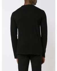 Черный свитер с горловиной на пуговицах от ATM Anthony Thomas Melillo