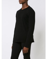 Черный свитер с горловиной на пуговицах от ATM Anthony Thomas Melillo