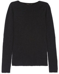 Женский черный свитер с круглым вырезом букле от Agnona