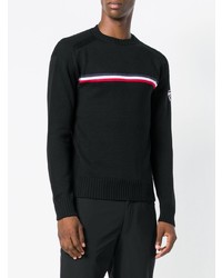 Мужской черный свитер с круглым вырезом в горизонтальную полоску от Rossignol
