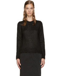 Женский черный свитер с круглым вырезом из мохера от Comme des Garcons