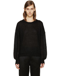 Женский черный свитер с круглым вырезом из мохера от Etoile Isabel Marant