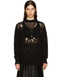 Женский черный свитер с круглым вырезом из мохера от Givenchy