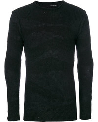 Мужской черный свитер с круглым вырезом из мохера от Isabel Benenato