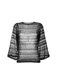 Женский черный свитер с круглым вырезом крючком от Isabel Marant