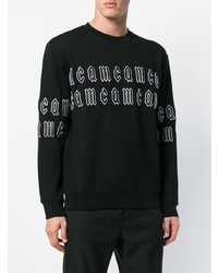 Мужской черный свитер с круглым вырезом с вышивкой от McQ Alexander McQueen