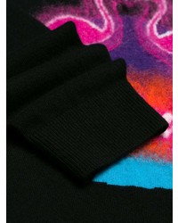 Мужской черный свитер с круглым вырезом с вышивкой от Valentino