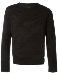 Мужской черный свитер с круглым вырезом с камуфляжным принтом от Valentino