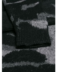 Мужской черный свитер с круглым вырезом с леопардовым принтом от Stella McCartney