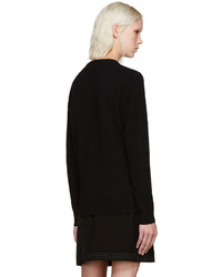 Женский черный свитер с круглым вырезом с пайетками от Christopher Kane