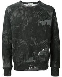 Мужской черный свитер с круглым вырезом с принтом от Acne Studios