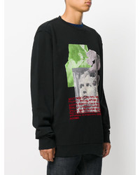 Мужской черный свитер с круглым вырезом с принтом от Loewe