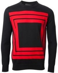 Мужской черный свитер с круглым вырезом с принтом от Alexander McQueen