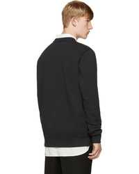 Мужской черный свитер с круглым вырезом с принтом от Yang Li