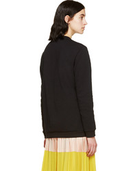 Женский черный свитер с круглым вырезом с принтом от Peter Pilotto