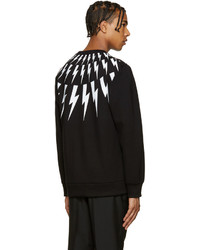 Мужской черный свитер с круглым вырезом с принтом от Neil Barrett