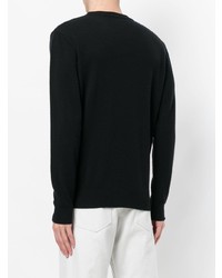 Мужской черный свитер с круглым вырезом с принтом от Diesel