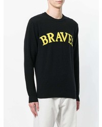 Мужской черный свитер с круглым вырезом с принтом от Diesel