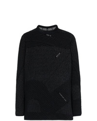 Мужской черный свитер с круглым вырезом с принтом от Byborre