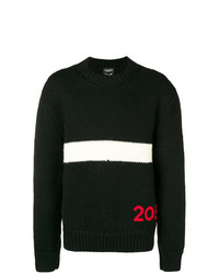 Мужской черный свитер с круглым вырезом с принтом от Calvin Klein 205W39nyc