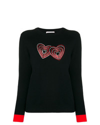Женский черный свитер с круглым вырезом с принтом от Chinti & Parker