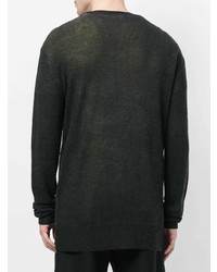 Мужской черный свитер с круглым вырезом с принтом от McQ Alexander McQueen
