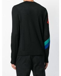 Мужской черный свитер с круглым вырезом с принтом от Versace Collection