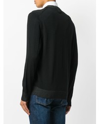 Мужской черный свитер с круглым вырезом с принтом от Billionaire