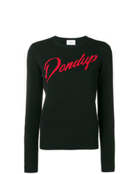Женский черный свитер с круглым вырезом с принтом от Dondup